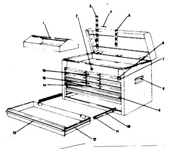 Unit Parts Diagram and Parts List for 706652580  Craftsman Tool Stand & Cart