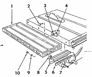 Unit Parts Diagram and Parts List for 29925  Craftsman Table Saw