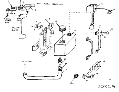 Oil Tank Diagram and Parts List for 580320370  Craftsman Engine