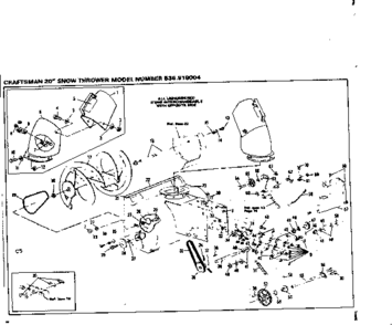 Chute And Impeller Diagram and Parts List for 536918004  Craftsman Snow Blower