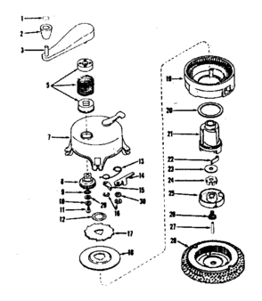 No-pull Starter No. 29711 Diagram and Parts List for 143521101  Craftsman Engine