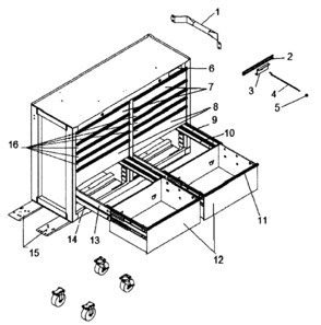 Tool Chest Diagram and Parts List for 706586301  Craftsman Tool Stand & Cart