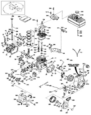 Replacement Parts Diagram and Parts List for 143941001  Craftsman Engine