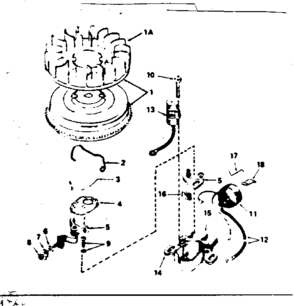 Magneto No. 610848 Diagram and Parts List for 143286272  Craftsman Engine