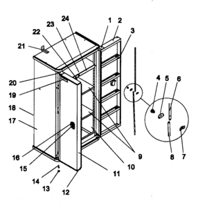 Floor Cabinet Diagram and Parts List for 706594750  Craftsman Tool Stand & Cart
