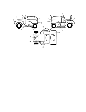 Decals Diagram and Parts List for 917277230  Craftsman Lawn Tractor
