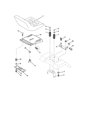 Seat Assembly Diagram and Parts List for 917273755  Craftsman Lawn Tractor