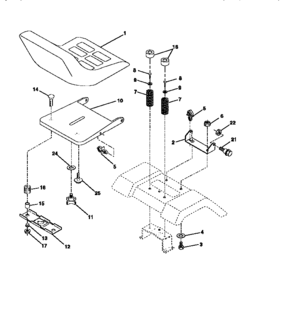 Seat Assembly Diagram and Parts List for 917272020  Craftsman Lawn Tractor