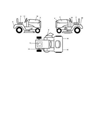 Decals Diagram and Parts List for 917279951  Craftsman Lawn Tractor