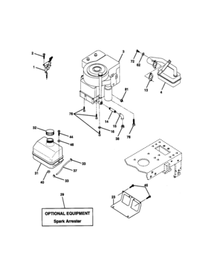Engine Diagram and Parts List for 917270741  Craftsman Lawn Tractor