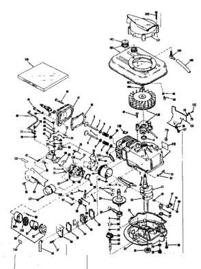 Basic Engine Diagram and Parts List for 143124041  Craftsman Engine