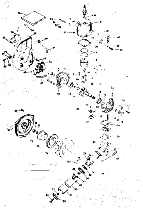 Type 1333a Model An-47 Diagram and Parts List for 91760040  Craftsman Chainsaw