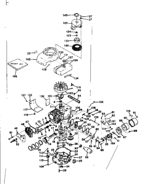 Basic Engine Diagram and Parts List for 143177032  Craftsman Engine