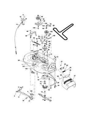 Mower Deck Diagram and Parts List for 917286050  Craftsman Lawn Tractor