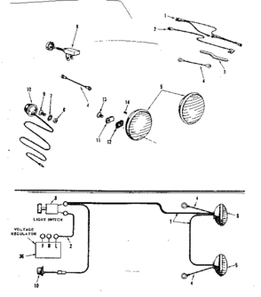 Headlight & Taillight Assembly Diagram and Parts List for 91725550  Craftsman Lawn Tractor
