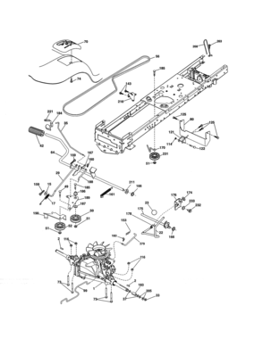 Drive Diagram and Parts List for 917990380  Craftsman Lawn Tractor