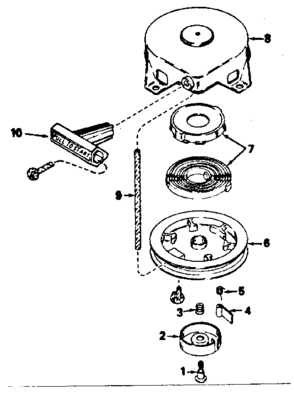 Rewind Starter No. 590537 Diagram and Parts List for 200643121  Craftsman Engine