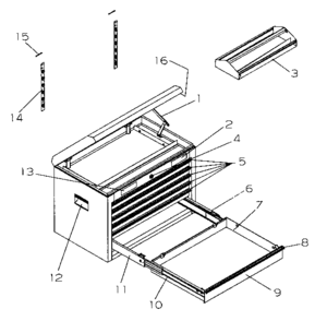Chest Diagram and Parts List for 706597164  Craftsman Tool Stand & Cart