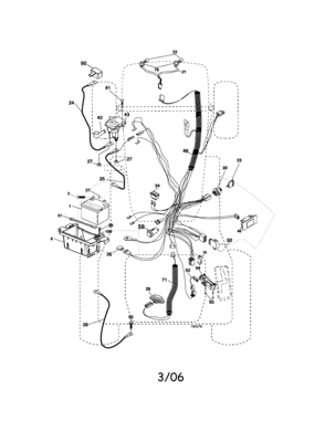 Electrical Diagram and Parts List for 917276910  Craftsman Lawn Tractor