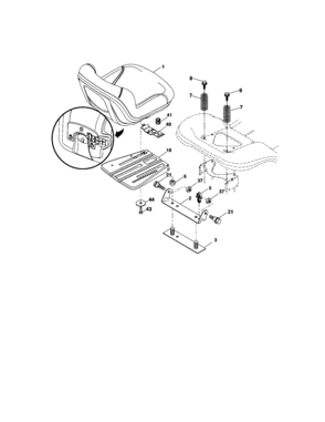 Seat Assembly Diagram and Parts List for 917276632  Craftsman Lawn Tractor