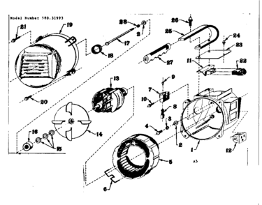 Stator Assembly Diagram and Parts List for 58031993  Craftsman Engine