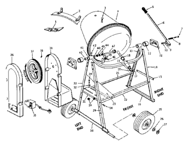Unit Parts Diagram and Parts List for 7137536  Craftsman Cement Mixer