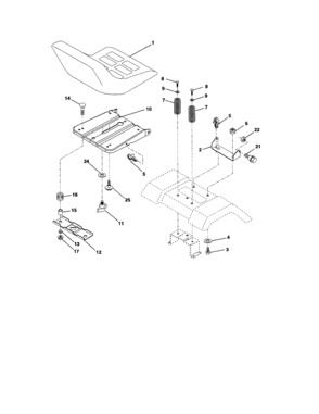 Seat Diagram and Parts List for 917286050  Craftsman Lawn Tractor