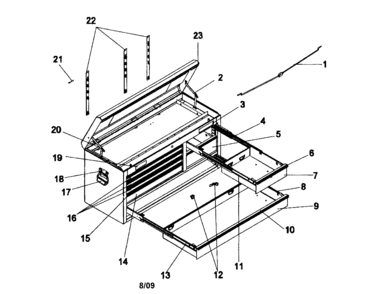 Tool Chest Diagram and Parts List for 706593832  Craftsman Tool Stand & Cart