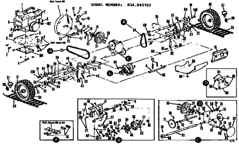 Wheel Assembly Diagram and Parts List for 536905702  Craftsman Snow Blower