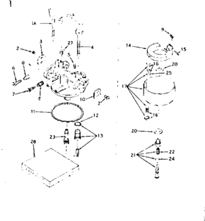 Carburetor Diagram and Parts List for 143609072  Craftsman Engine