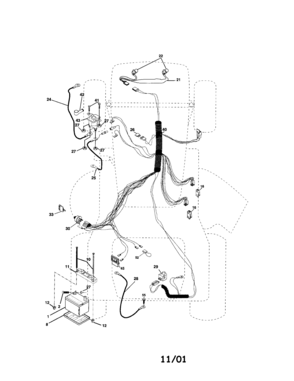 Electrical Diagram and Parts List for 917271833  Craftsman Lawn Tractor