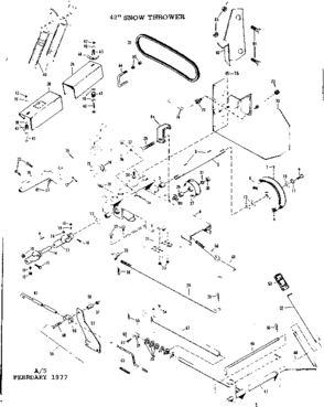 Main Frame Diagram and Parts List for 84226005  Craftsman Snow Blower