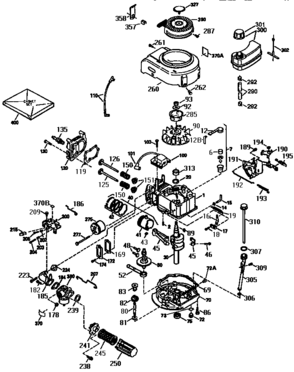 Replacement Parts Diagram and Parts List for 143954004  Craftsman Engine