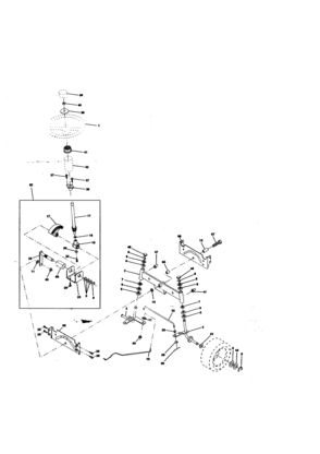 Steering Assembly Diagram and Parts List for 917270412  Craftsman Lawn Tractor