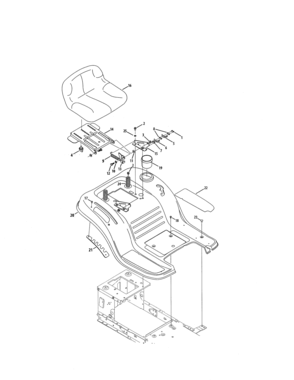 Seat/fender Diagram and Parts List for 247203715  Craftsman Lawn Tractor