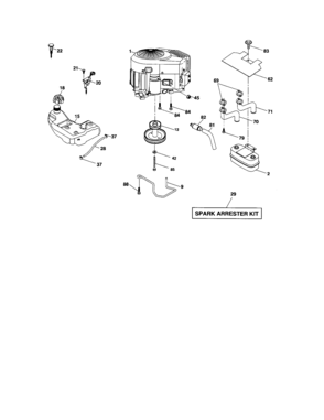 Engine Diagram and Parts List for 917287261  Craftsman Lawn Tractor