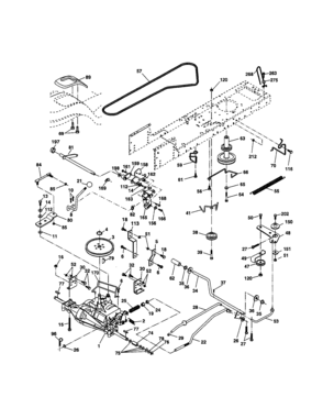 Drive Diagram and Parts List for 917277331  Craftsman Lawn Tractor