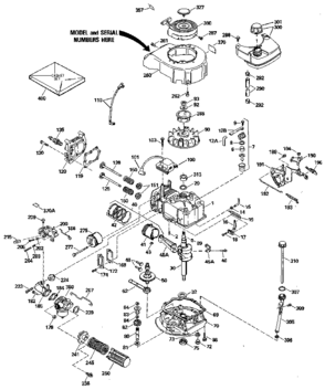 Replacement Parts Diagram and Parts List for 143404282  Craftsman Engine