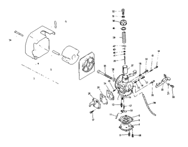 Carburetor Diagram and Parts List for 636796241  Craftsman Trimmer