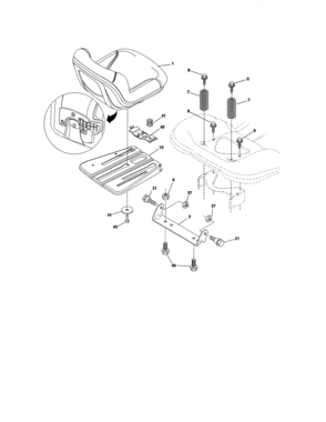 Seat Diagram and Parts List for 917255840  Craftsman Lawn Tractor