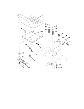 Seat Assembly Diagram and Parts List for 917272072  Craftsman Lawn Tractor