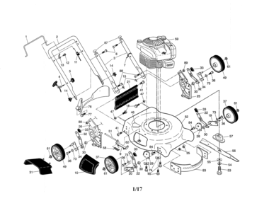 Lawn Mower Diagram and Parts List for 917372950  Craftsman Lawn Mower