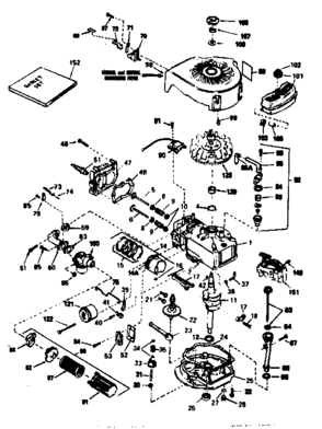Basic Engine Diagram and Parts List for 143354342  Craftsman Engine