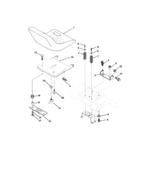 Seat Assembly Diagram and Parts List for 917272680  Craftsman Lawn Tractor