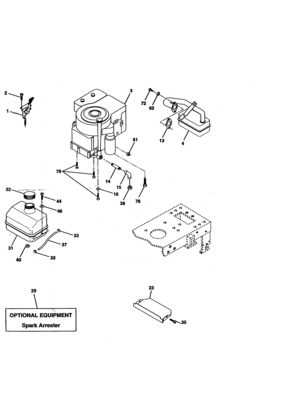 Engine Diagram and Parts List for 917270711  Craftsman Lawn Tractor