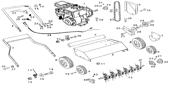 Part Location Diagram of 41016 Craftsman 40 blade asm