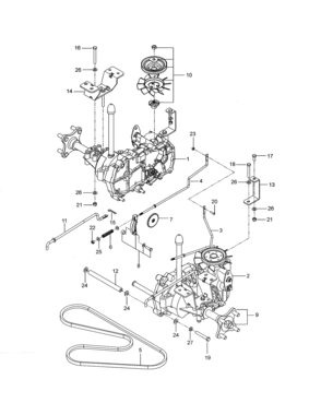 Hydraulic Pump-motor Diagram and Parts List for 917277710  Craftsman Engine