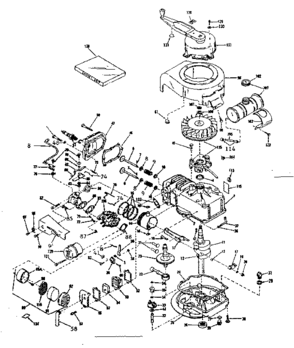 Basic Engine Diagram and Parts List for 143122231  Craftsman Engine