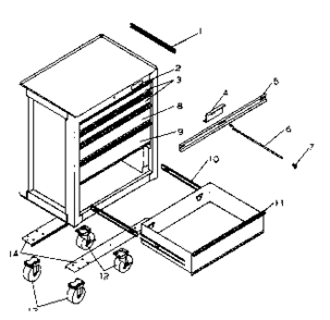 Part Location Diagram of A14547-EB2 Craftsman Drawer