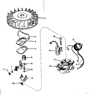 Magneto No. 30362 Diagram and Parts List for 143122022  Craftsman Engine